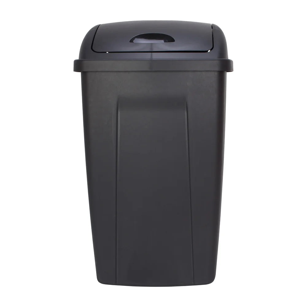 13 Gallon Durable Plastic Swing Top Trash Can Indoor Garbage Container Easy Clean Wastebasket Kitchen Office Bathroom