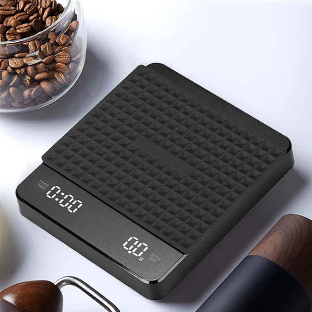 Mini Coffee Scale with Timer Accurate Scale Auto Tare Rechargeable 3kg/0.1g Portable Digital Kitchen Scale Portable Coffee Scale