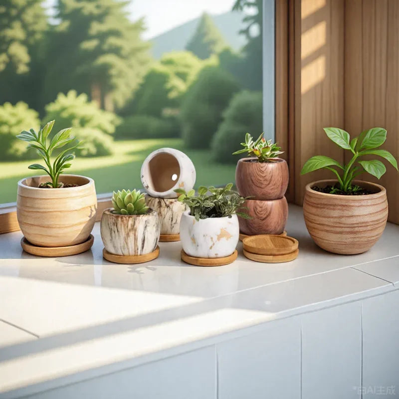 Transfer Water Art Gardening Ceramic Nordic Flower 2pcs Pots Decorations Office Supplies Vase Creative Succulent Gardening Home