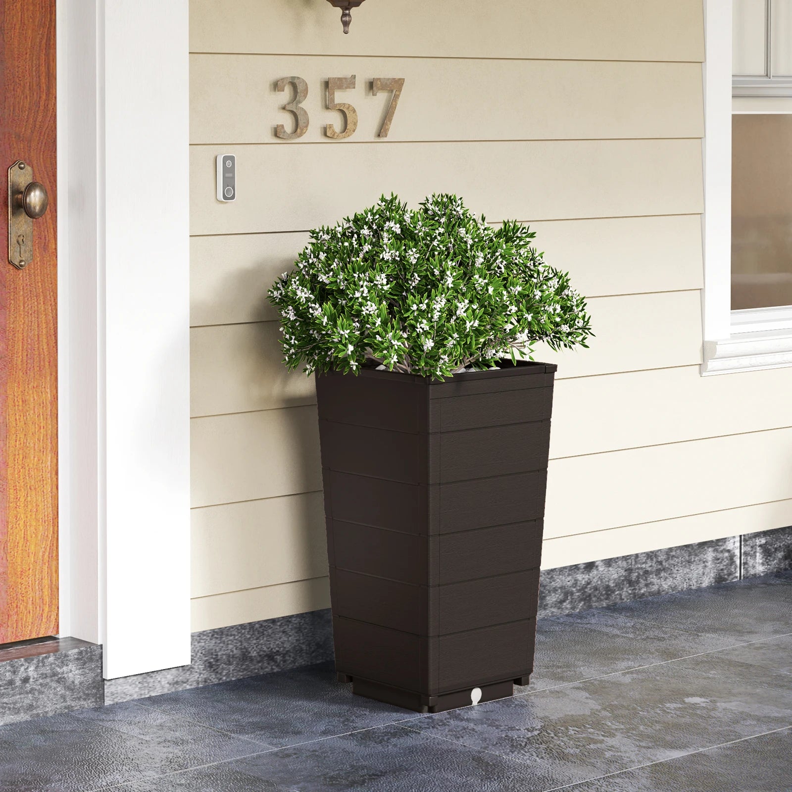 23" Tall Planter Set of 2 for Indoor/ Outdoor Use Large Self-Watering Plant Pot