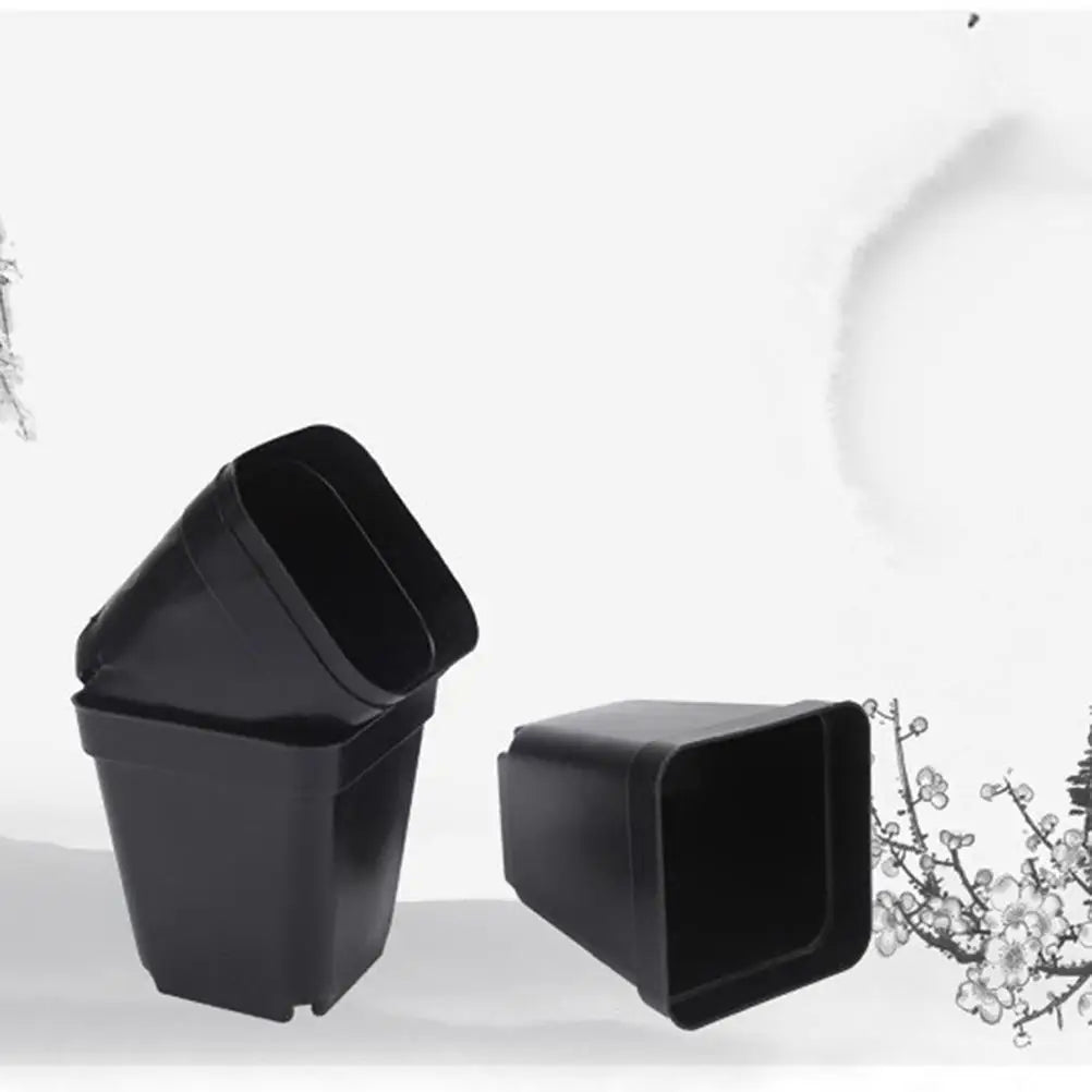 50pcs Plastic Square Flower Pot Mini Decorative Flower Pots Planters Creative Succulents Nursery Floral Holder Organizer Garden
