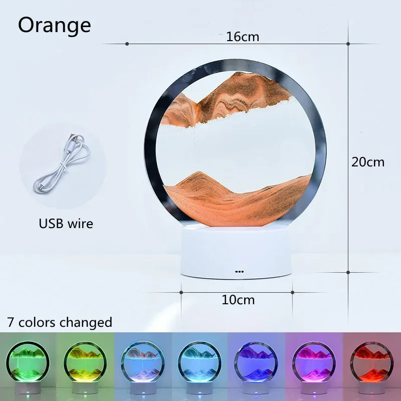 gift atmosphere lamp creative quicksand lamp ornament hourglass sand painting 3d night light decompression table lamp bedside