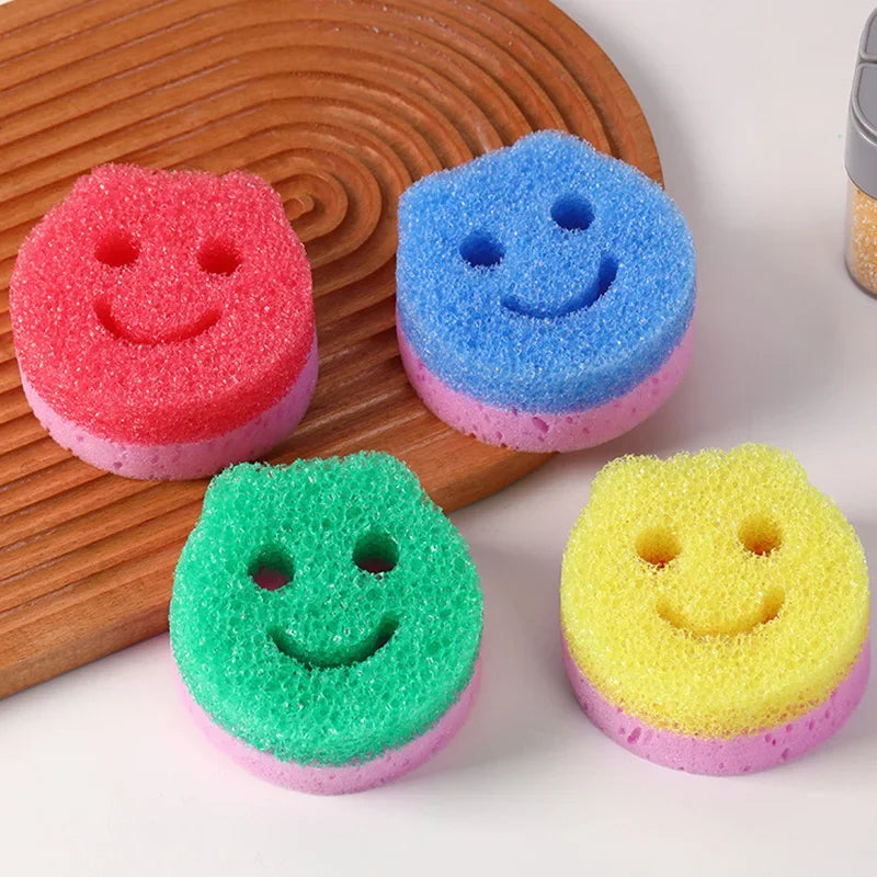 4PCS Dishwashing Sponge Cloth Magic Sponge Cleaning Brush  Anti Fouling Double-sided Sponge Sponge Tools Kitchen Accessories