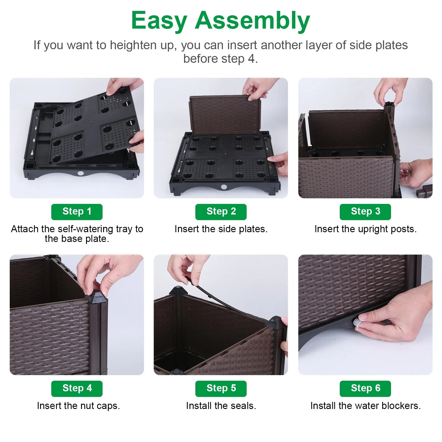 Raised Garden Bed Planter for Outdoor Plants Plastic Planters Box Elevated Garden Boxes Plant Pots of Garden Patio Balcony Deck