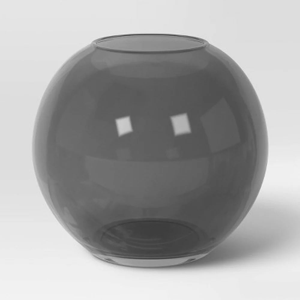 Modern Round Glass Vase Watertight Floral Display Tabletop Decor Stylish Home Accent Piece Easy Care