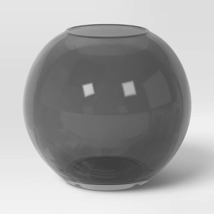 Modern Round Glass Vase Watertight Floral Display Tabletop Decor Stylish Home Accent Piece Easy Care