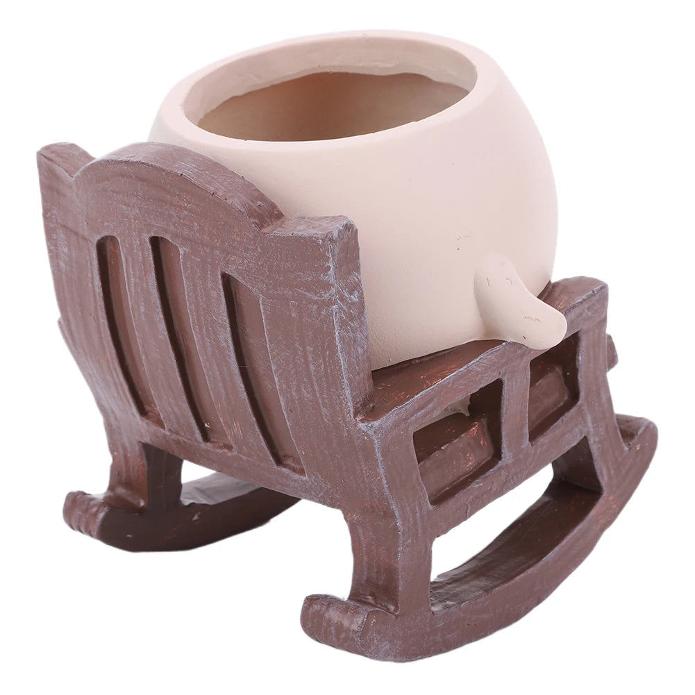 Swing Smile Face Planter Resin Smiling Face Flower Pot Creative Smile Face Flower Container for Indoor Outdoor Plant