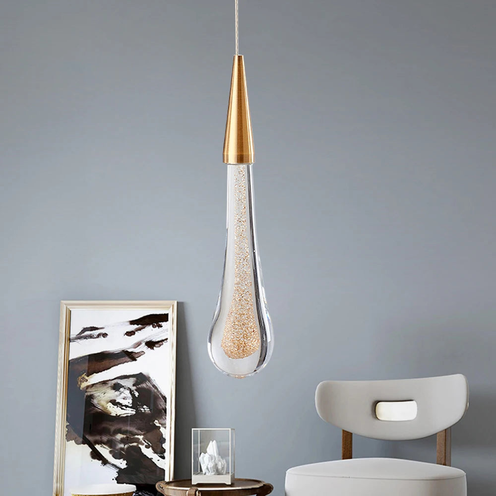 Pendant Lights Kitchen Island, Modern Gold Pendant Light with Clear Glass, 1.77*11.02in Farmhouse Hanging Light Fixtures