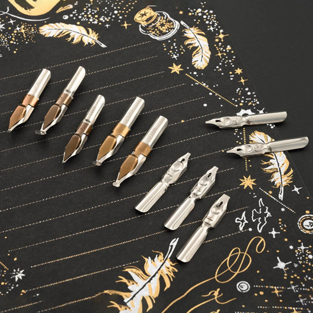 Dip Pen Fountain Set Star Starry Sky Glass Calligraphy Ink Pen Stationery Gift