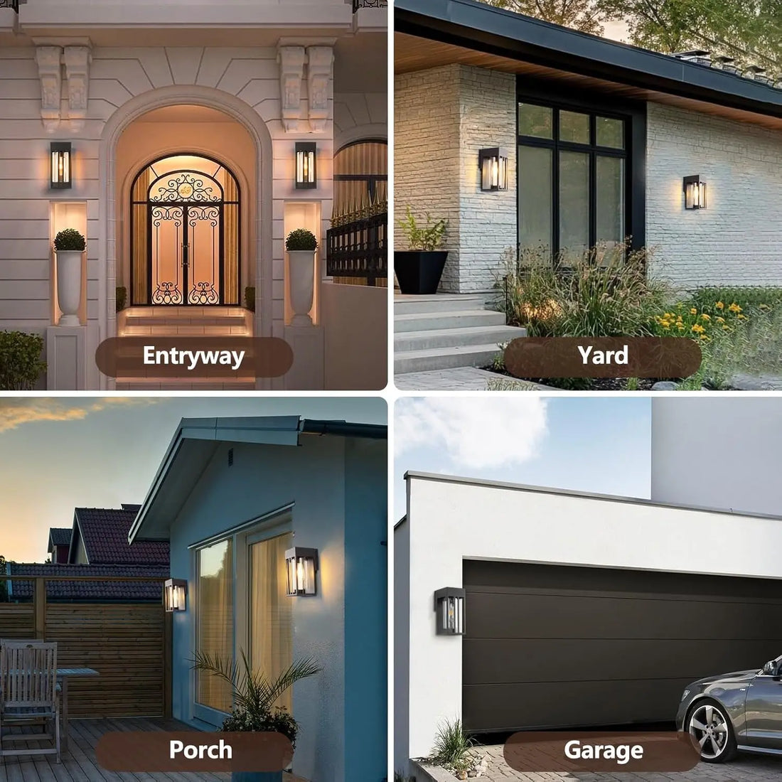 Porch light outdoor, matte black outdoor wall light strip E26 socket, suitable for front doors, garages, terraces or courtyards