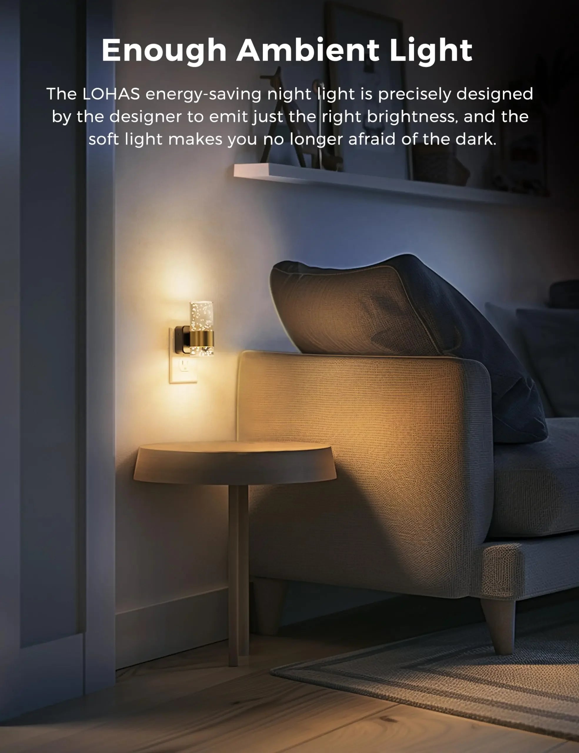 Night Light 3000K Night Lights Plug into Wall LED Nightlight with 0-100LM Adjustable Brightness Automatic Night Light for  Room
