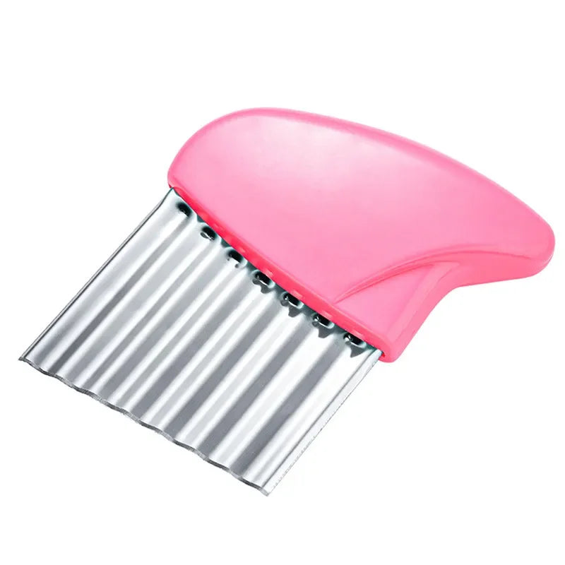 Potato Cutter Chip French Fry Maker Stainless Steel Wavy Knife French Fries Chopper Knife Chopper French Fry Kitchen Tools