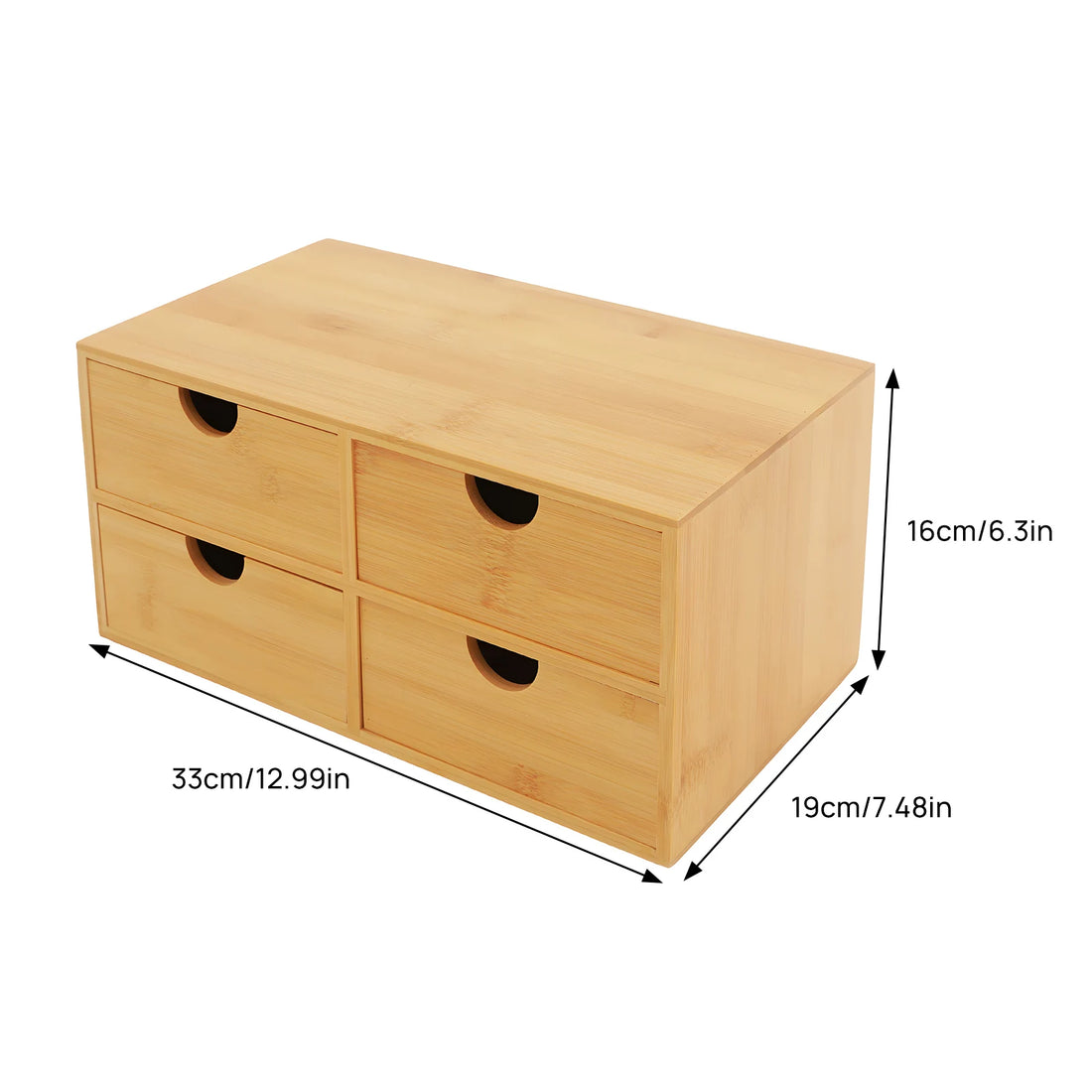 4 Drawer/2 Drawer Mini Bamboo Desk Drawer Tabletop Storage Organization Box for Office Home Toiletries Supplies