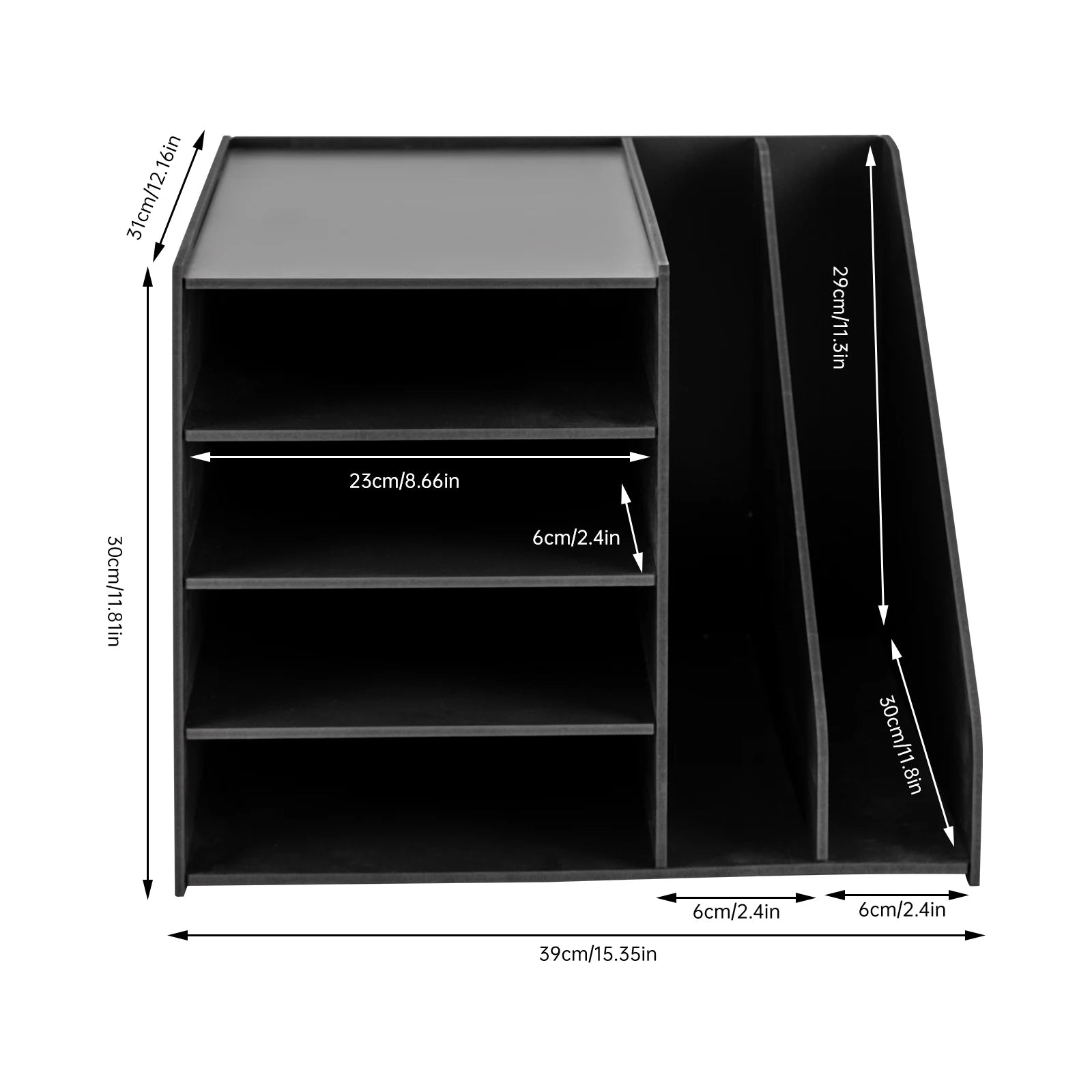 File Holder Organizer 4+2 Tier, Pvc Document Mail Sorter for Office Home School, Holds Files Books Envelopes