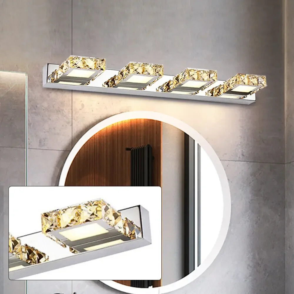 LED Lights for Bathroom Mirror 4 LED Crystal Mirror Front Vanity Lights Make-up Wall Lamp