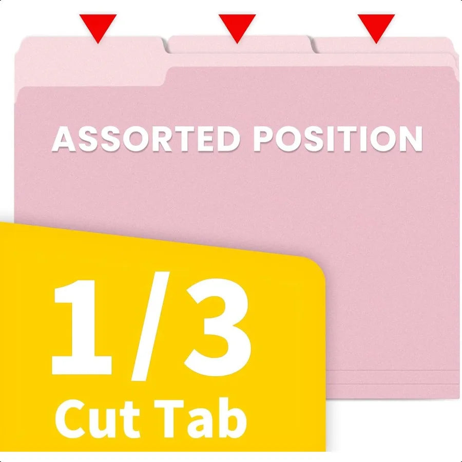File Folders 30 Pack Manilla Folders 8.5 x 11 Colored File Folders Home Office School Supplies for Documents Files Paper Pink