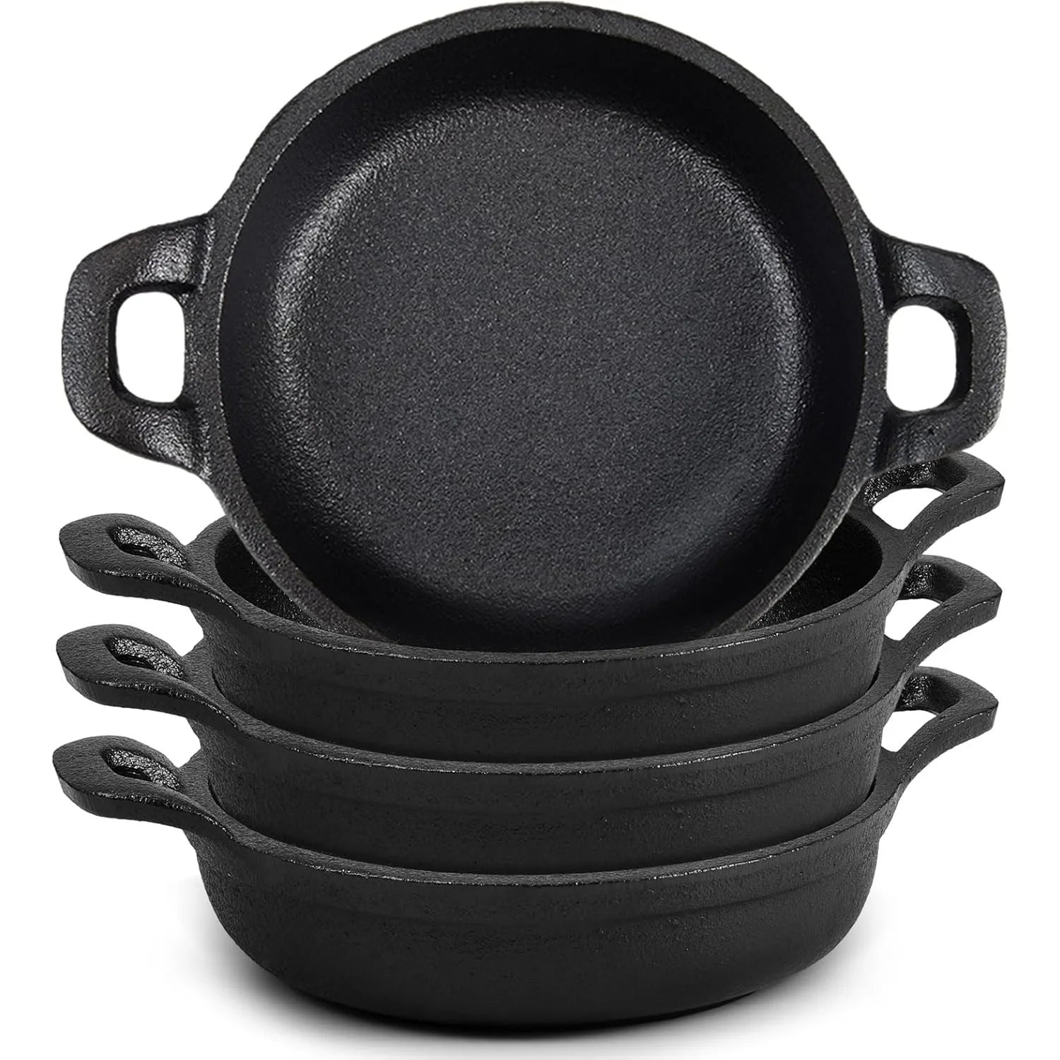 Mini cast iron frying pan 5 x 5 x 1.3, set black, oven, kitchen indoor/outdoor picnic mini frying pan (2-piece set)